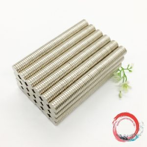 Nam châm viên tròn kích thước 12x3mm mạ nikel
