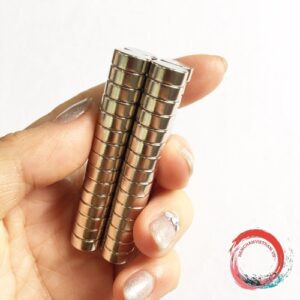 Nam châm viên tròn kích thước 10x3mm mạ nikel