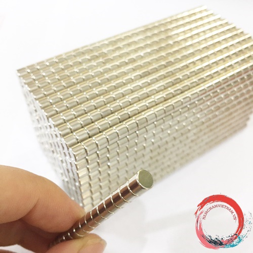 Nam châm viên tròn kích thước 5x4mm mạ nikel