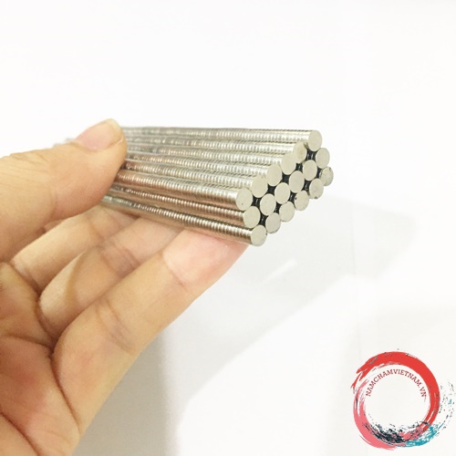 Nam châm viên tròn kích thước 4x1mm mạ nikel