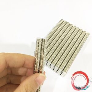 Nam châm viên tròn kích thước 6x3mm mạ nikel
