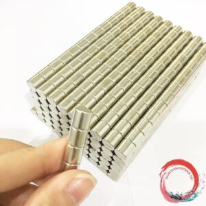 Nam châm viên tròn kích thước 8x8mm mạ nikel