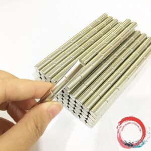 Nam châm viên tròn kích thước 7x15mm mạ nikel