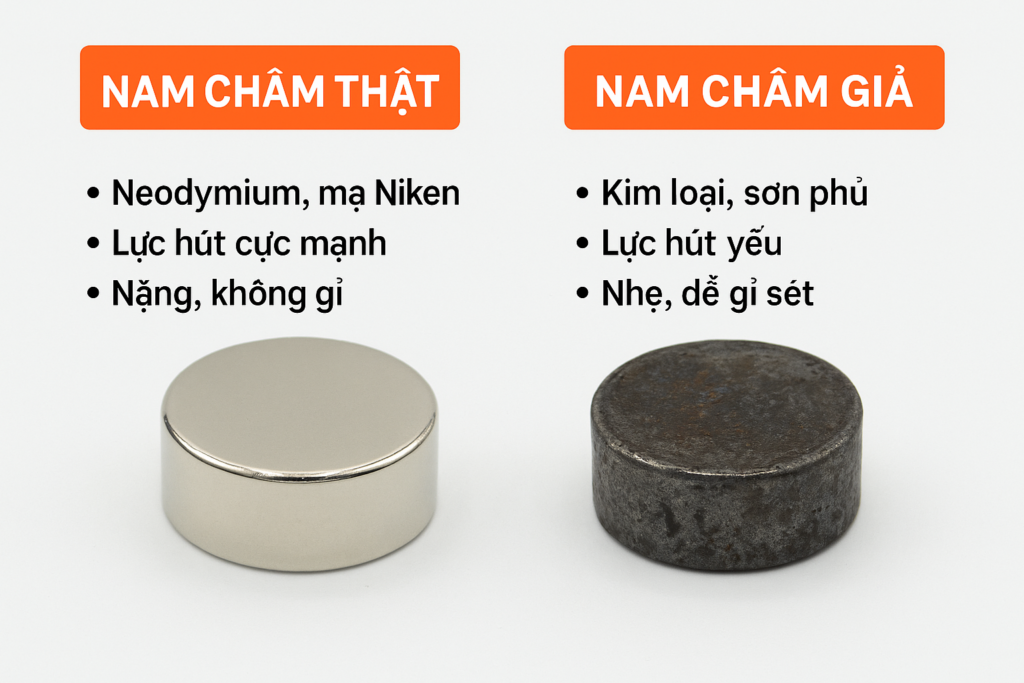 Cách phân biệt nam châm thật - giả